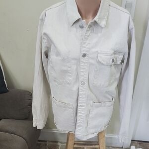 Abercrombie & Fitch Cream Lightweight Shirt Jacket